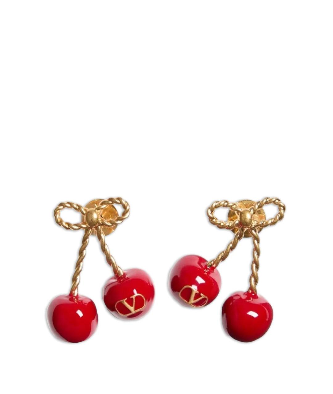 VALENTINO Красные металлические серьги, фото 1