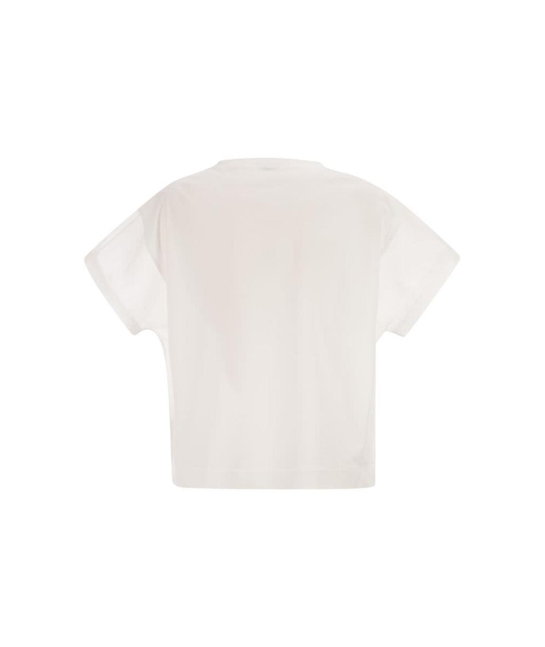 BRUNELLO CUCINELLI Белая хлопковая футболка, фото 2