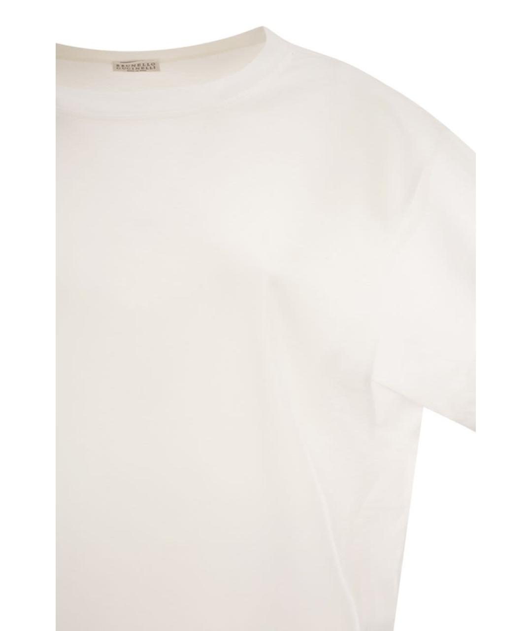 BRUNELLO CUCINELLI Белая хлопковая футболка, фото 4