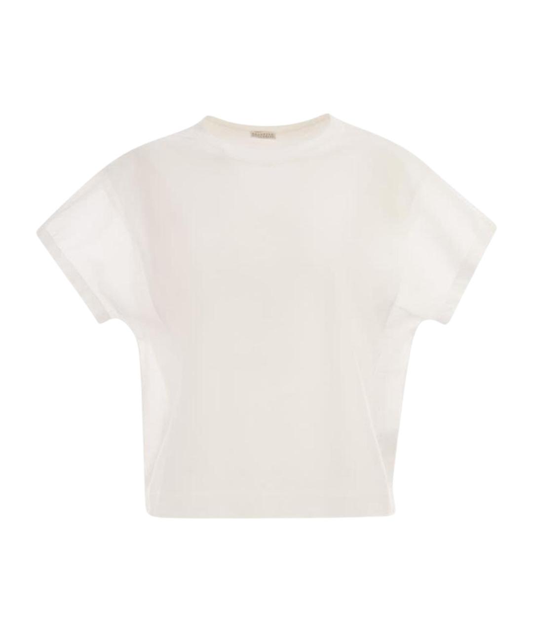 BRUNELLO CUCINELLI Белая хлопковая футболка, фото 1