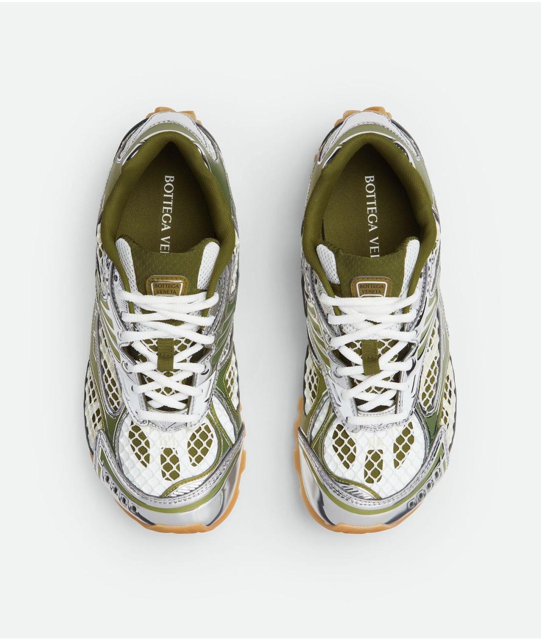 BOTTEGA VENETA Зеленые текстильные кроссовки, фото 5