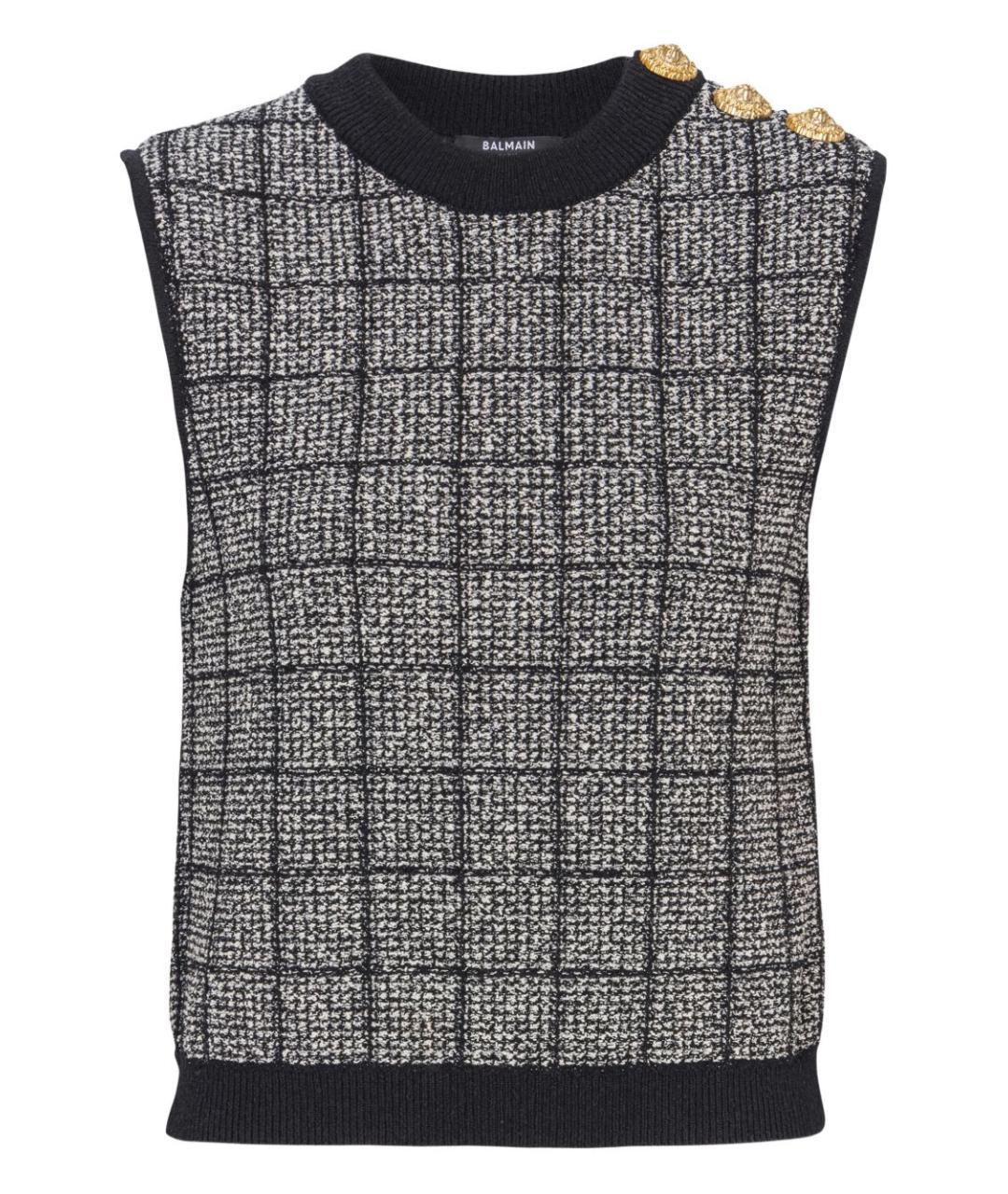 BALMAIN Серая хлопковая футболка, фото 1