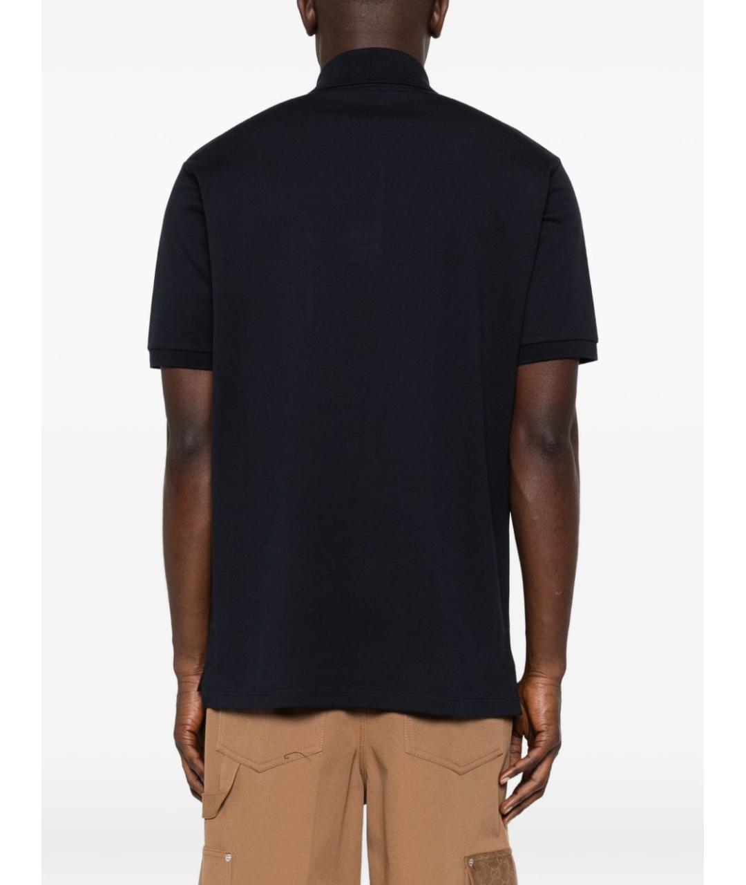 GUCCI Темно-синее хлопковое поло с коротким рукавом, фото 4
