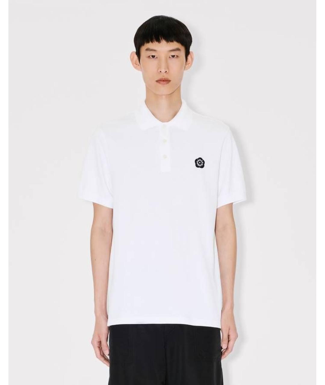 KENZO Белое хлопковое поло с коротким рукавом, фото 3