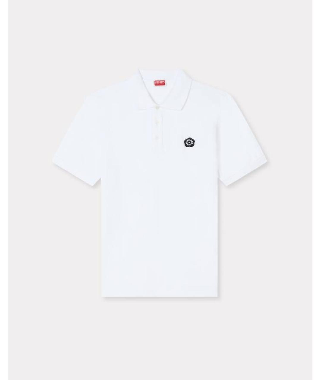 KENZO Белое хлопковое поло с коротким рукавом, фото 5