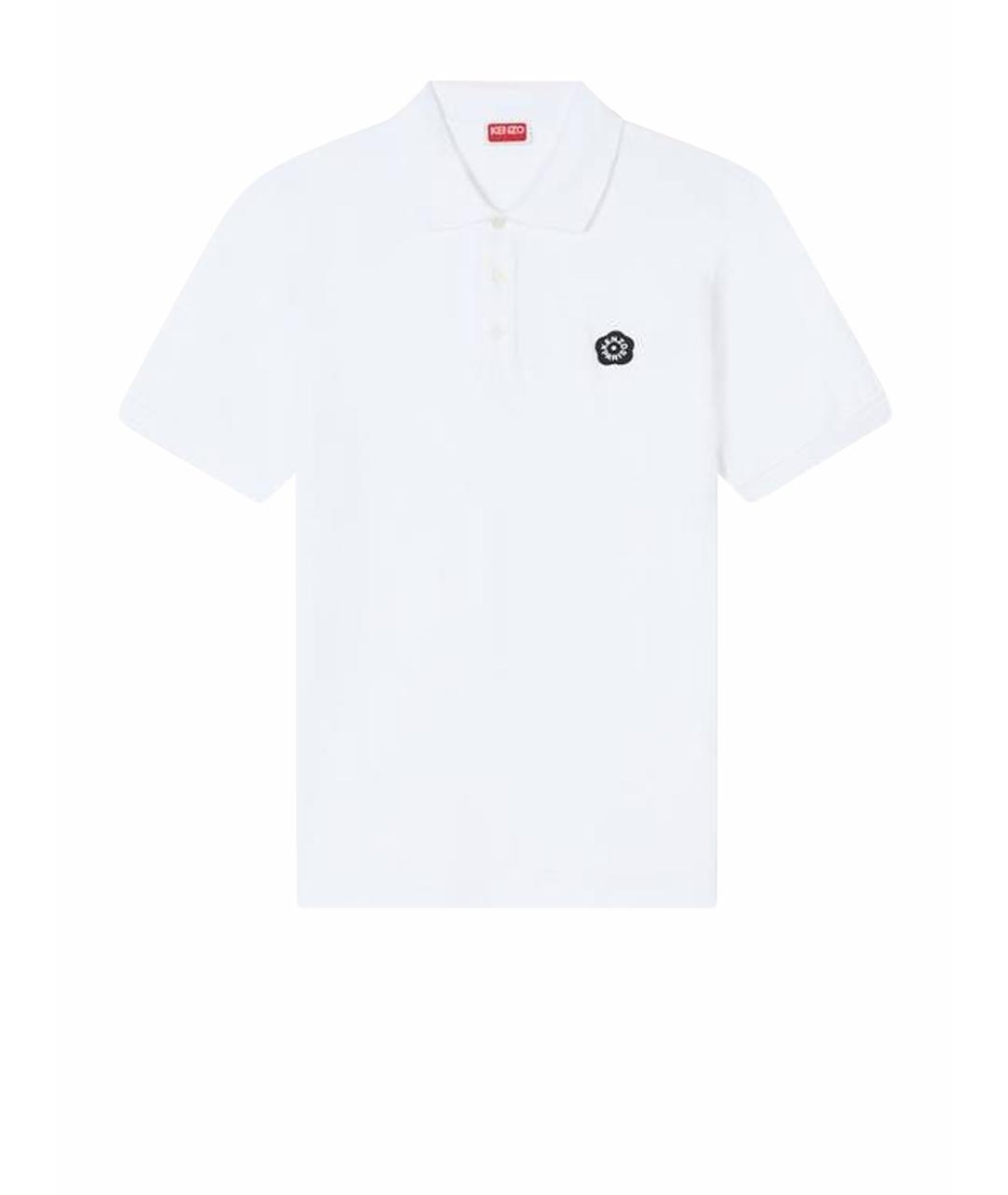 KENZO Белое хлопковое поло с коротким рукавом, фото 1