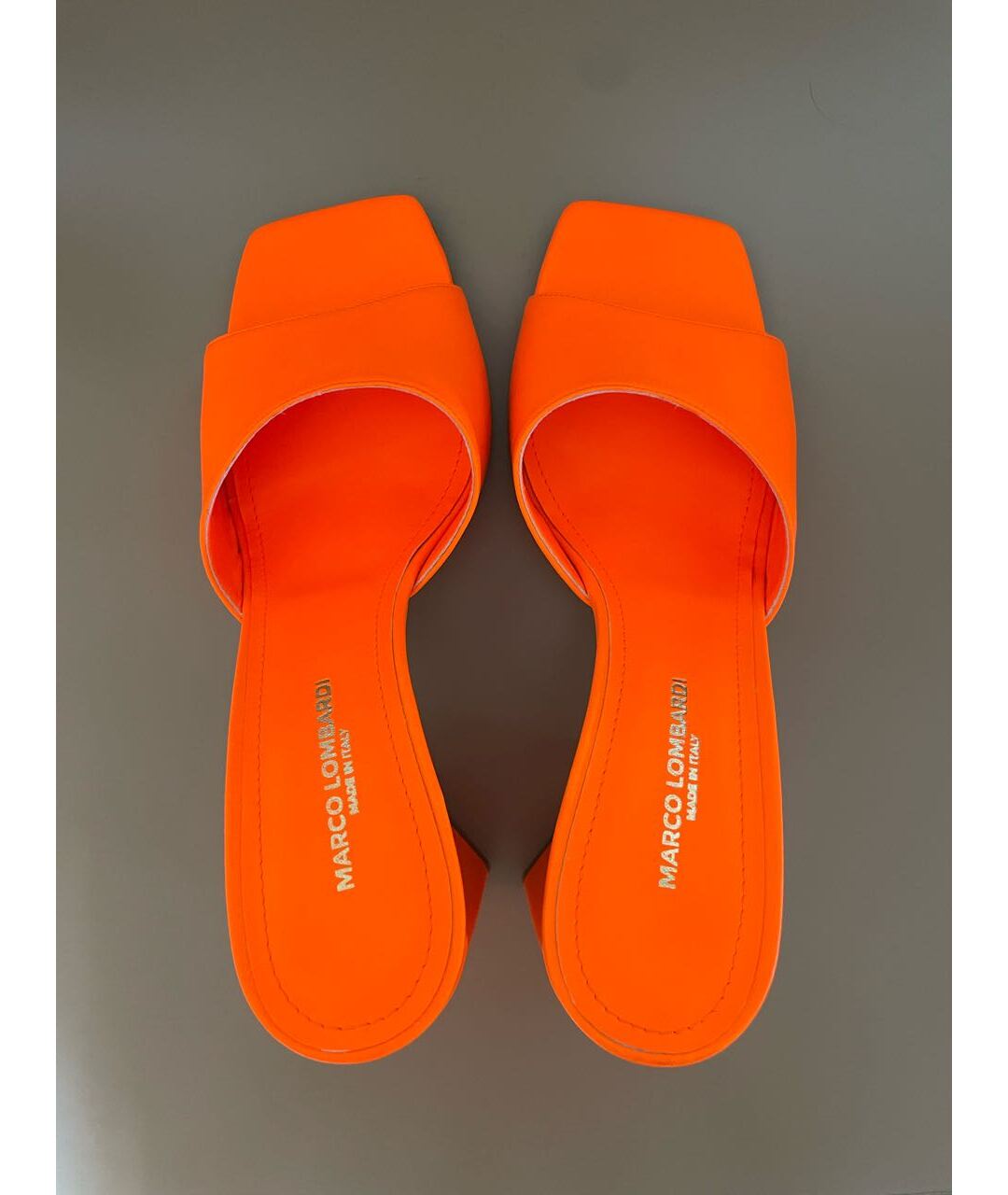Marco Lombardi Оранжевое кожаные мюли, фото 3