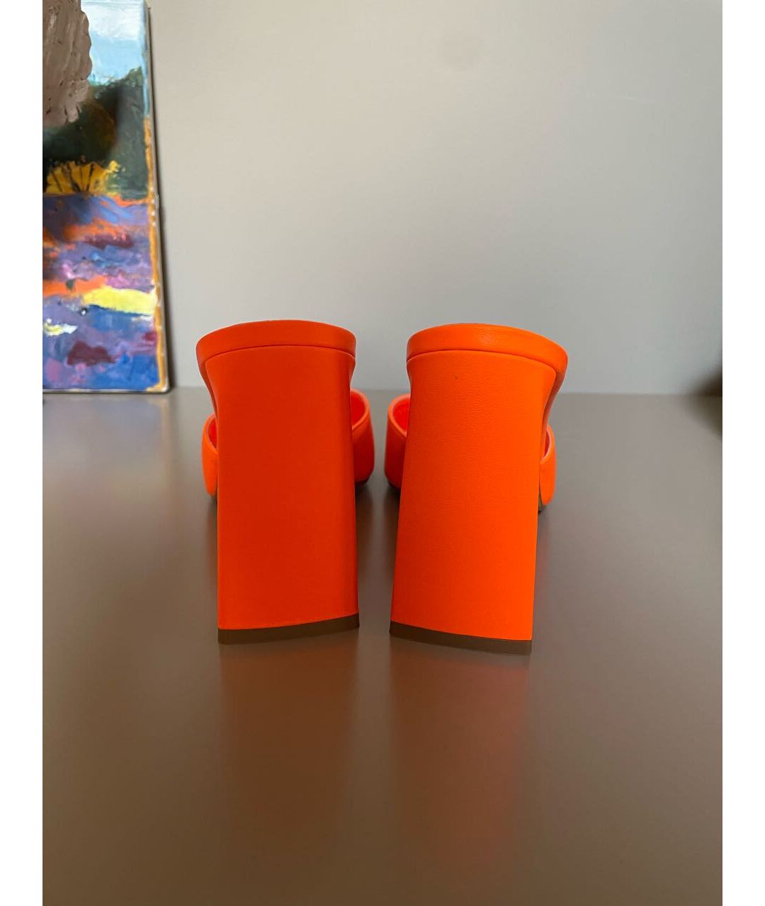 Marco Lombardi Оранжевое кожаные мюли, фото 4