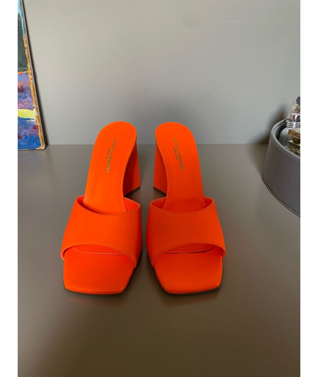 Marco Lombardi Оранжевое кожаные мюли, фото 2