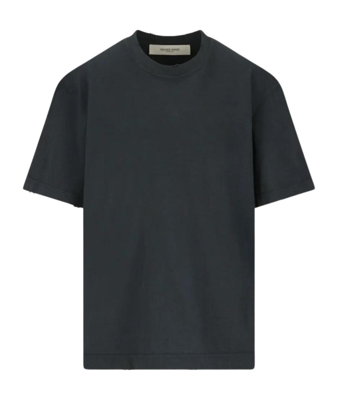 GOLDEN GOOSE DELUXE BRAND Черная хлопковая футболка, фото 1