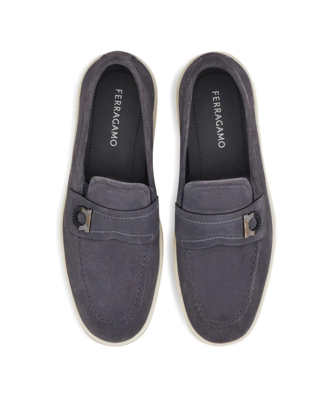 FERRAGAMO Серые замшевые лоферы, фото 5