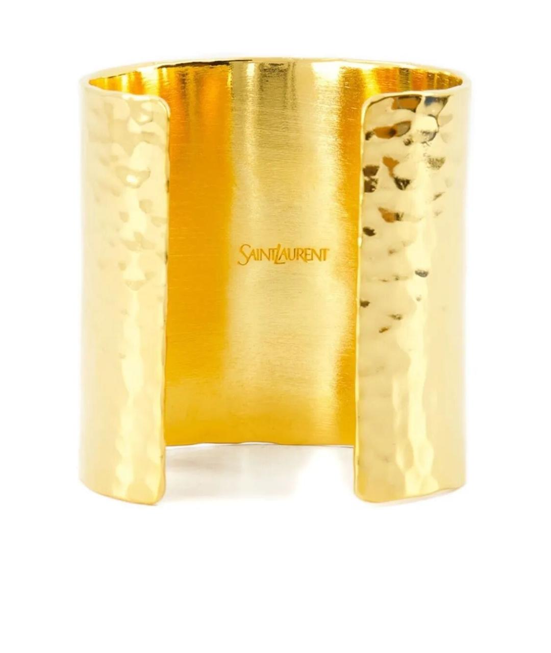 SAINT LAURENT Золотой металлический браслет, фото 3