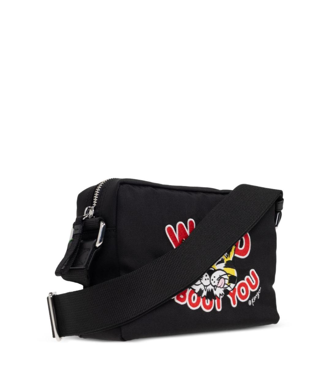 KENZO Черная тканевая сумка на плечо, фото 5