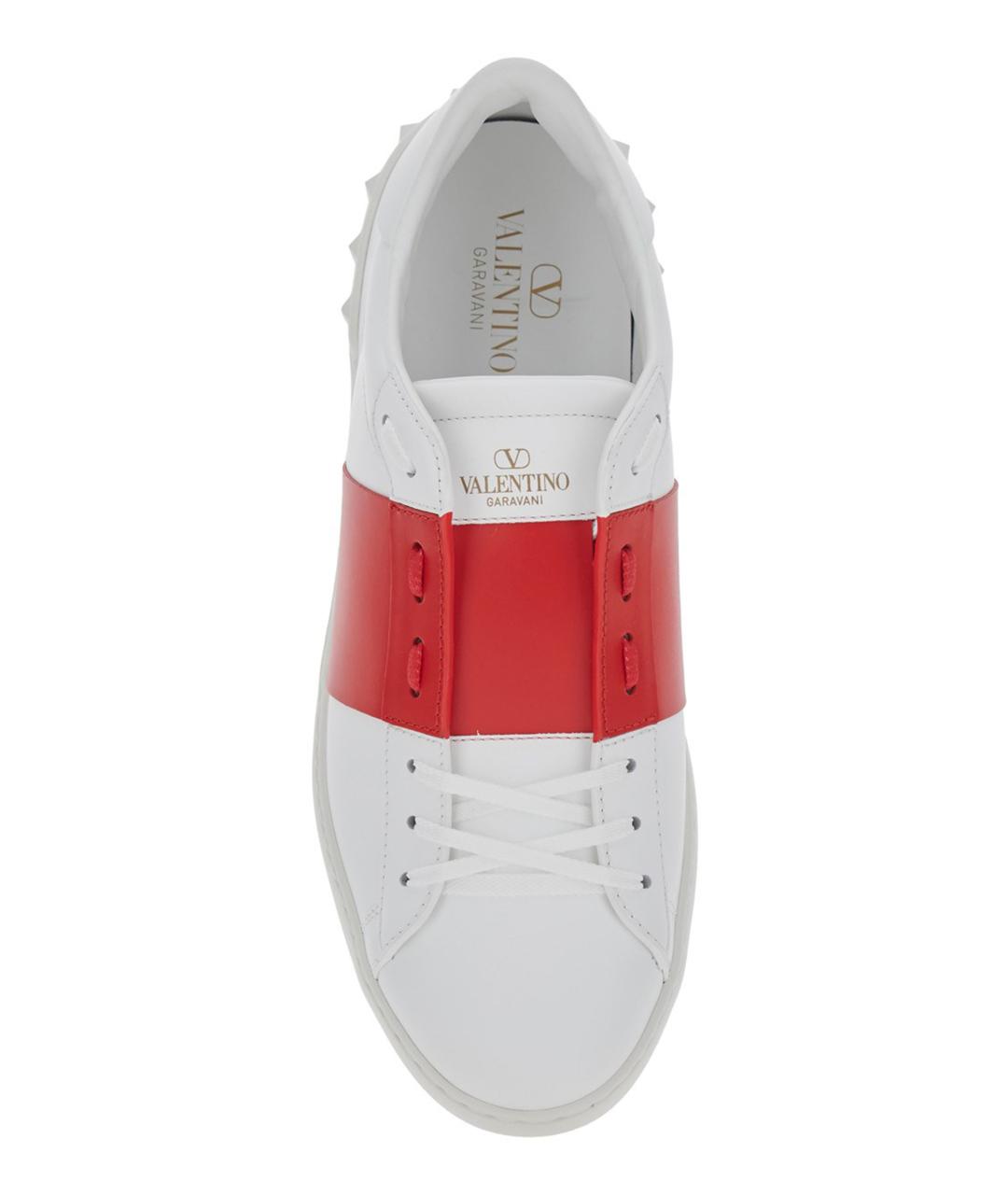 VALENTINO Белые кожаные низкие кроссовки / кеды, фото 4