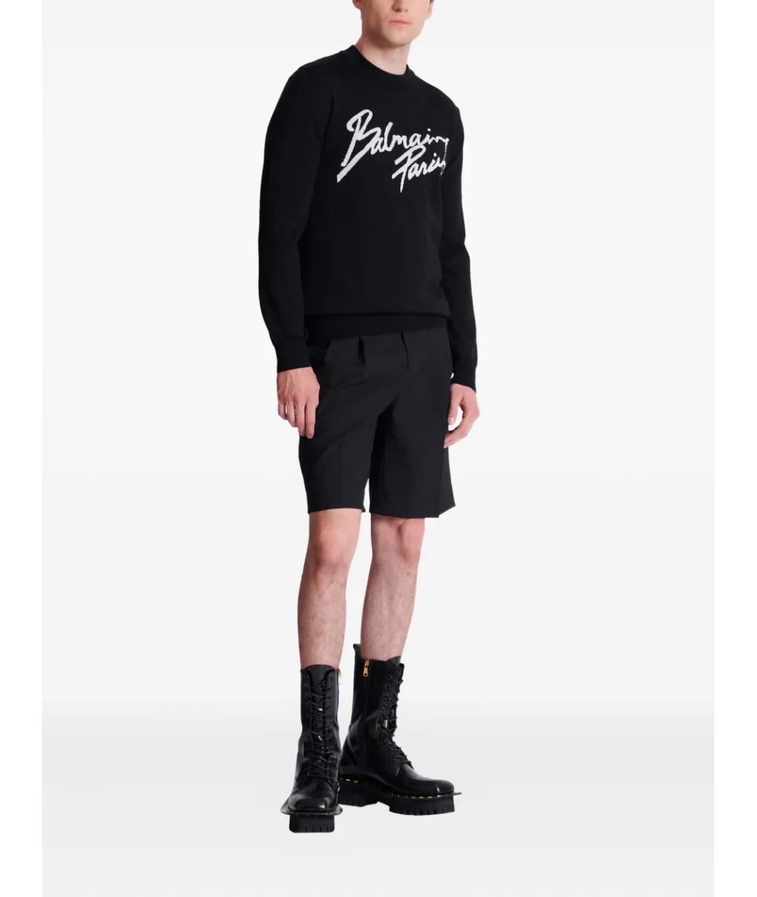 BALMAIN Черный шерстяной джемпер / свитер, фото 3