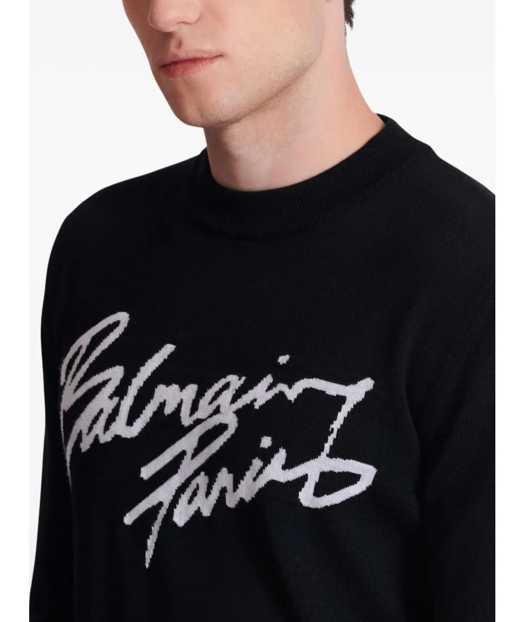 BALMAIN Черный шерстяной джемпер / свитер, фото 5
