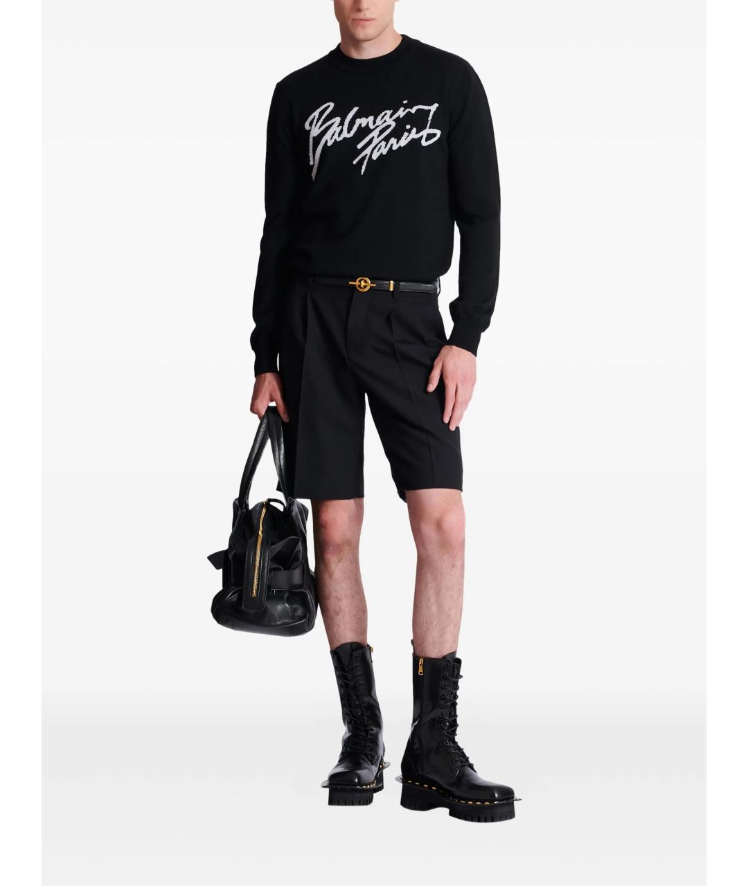 BALMAIN Черный шерстяной джемпер / свитер, фото 2