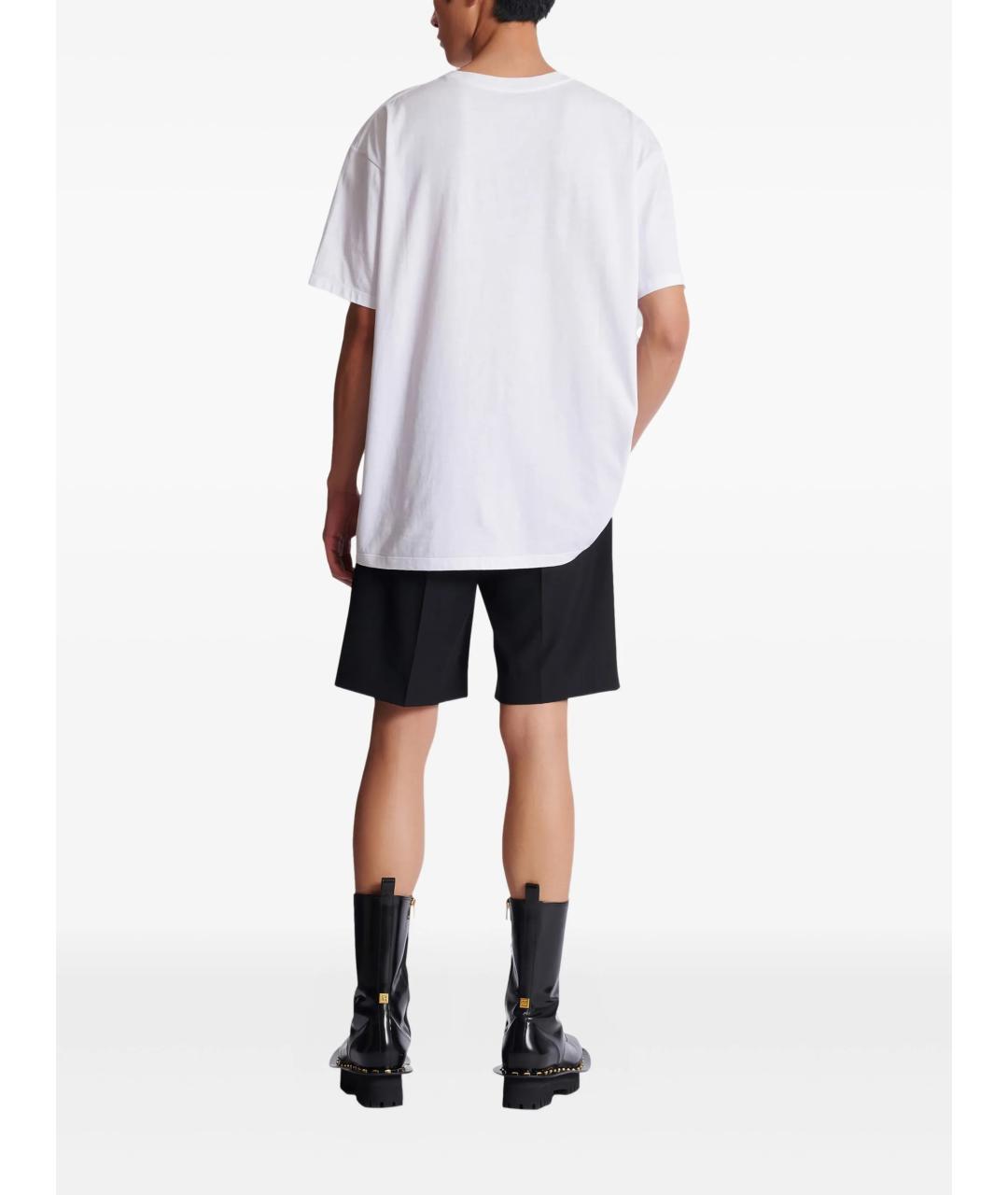 BALMAIN Белая хлопковая футболка, фото 4
