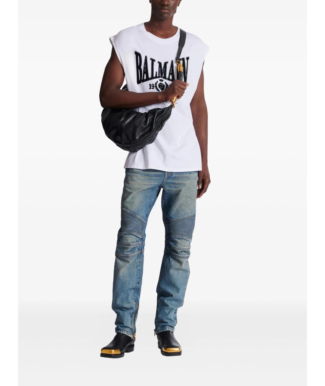 BALMAIN Белая хлопковая футболка, фото 2