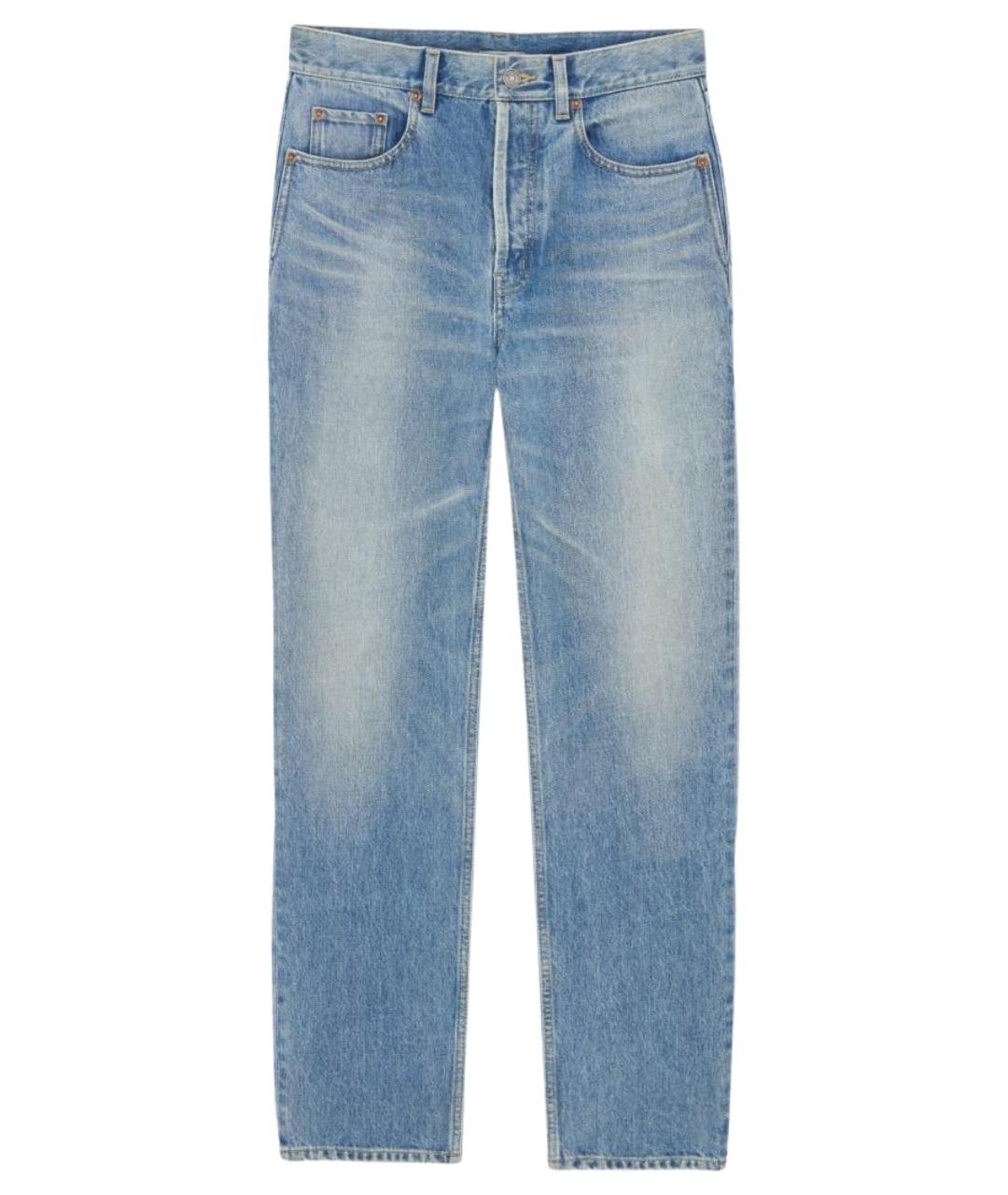 SAINT LAURENT Голубые хлопковые джинсы, фото 1