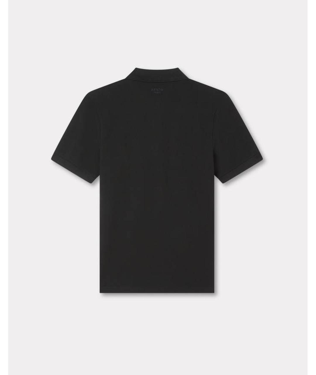 KENZO Черное хлопковое поло с коротким рукавом, фото 2