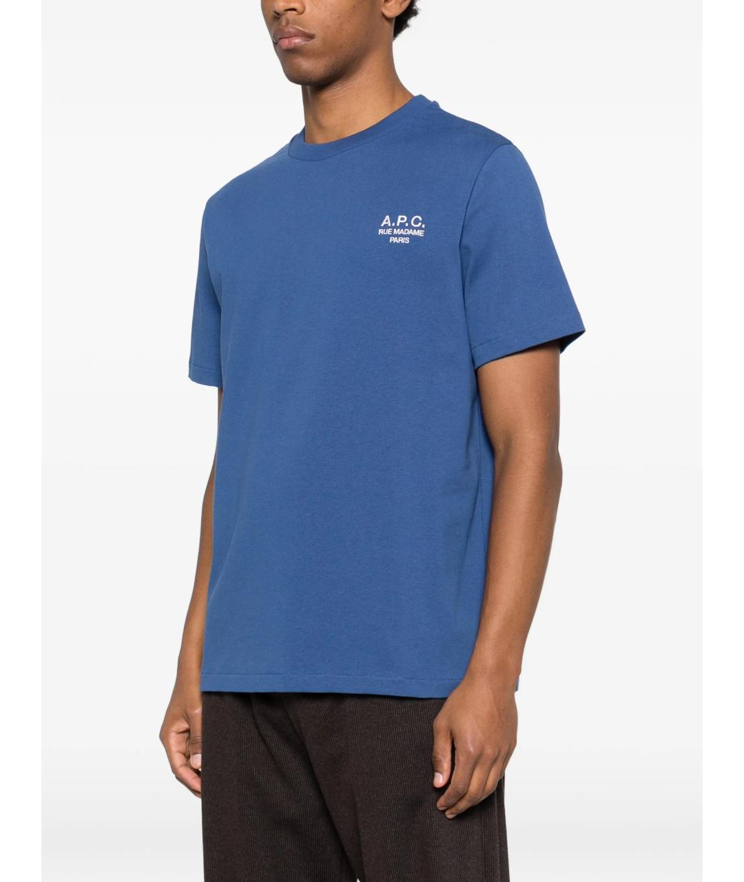 A.P.C. Синяя хлопковая футболка, фото 3