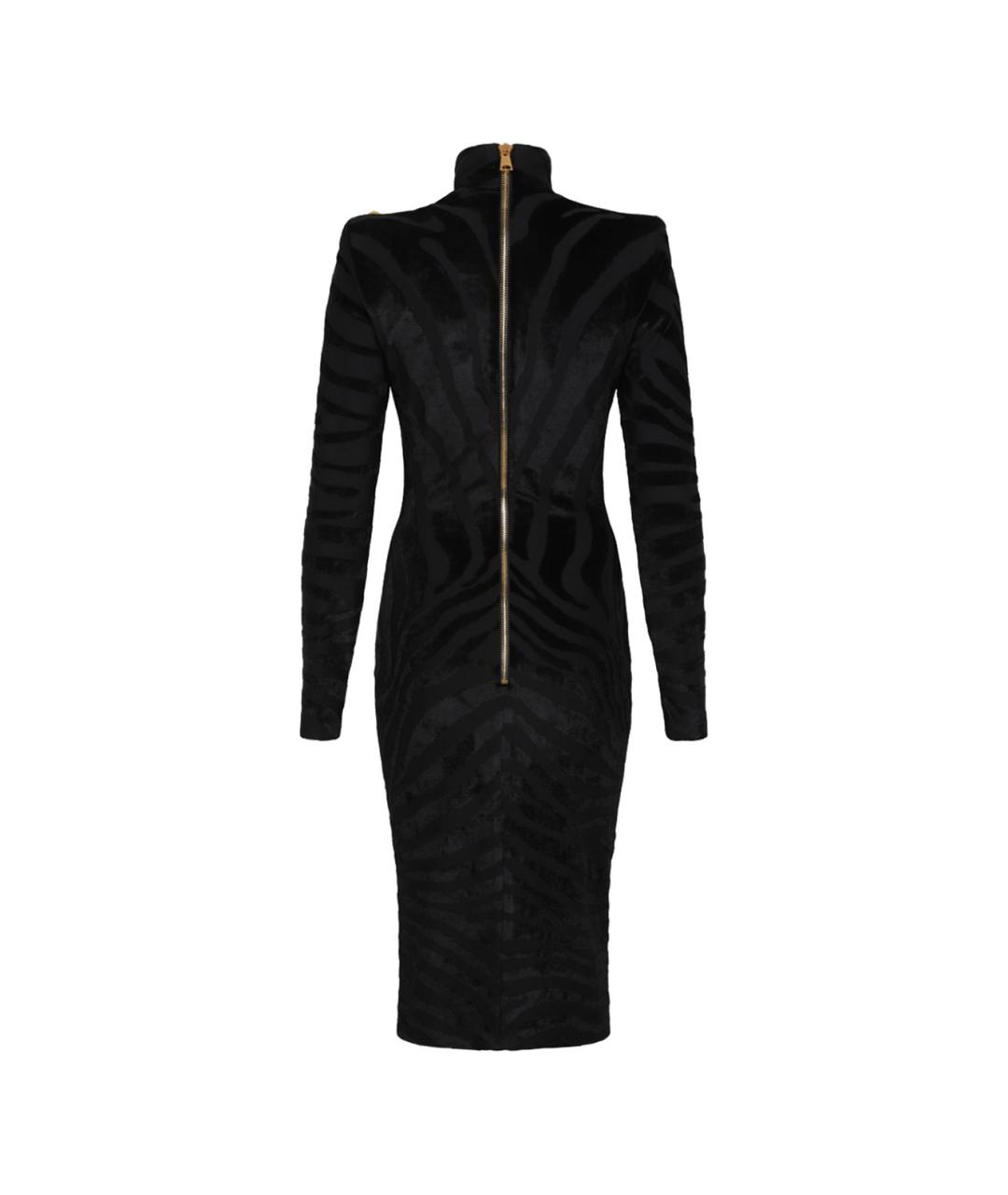BALMAIN Черное вискозное повседневное платье, фото 2