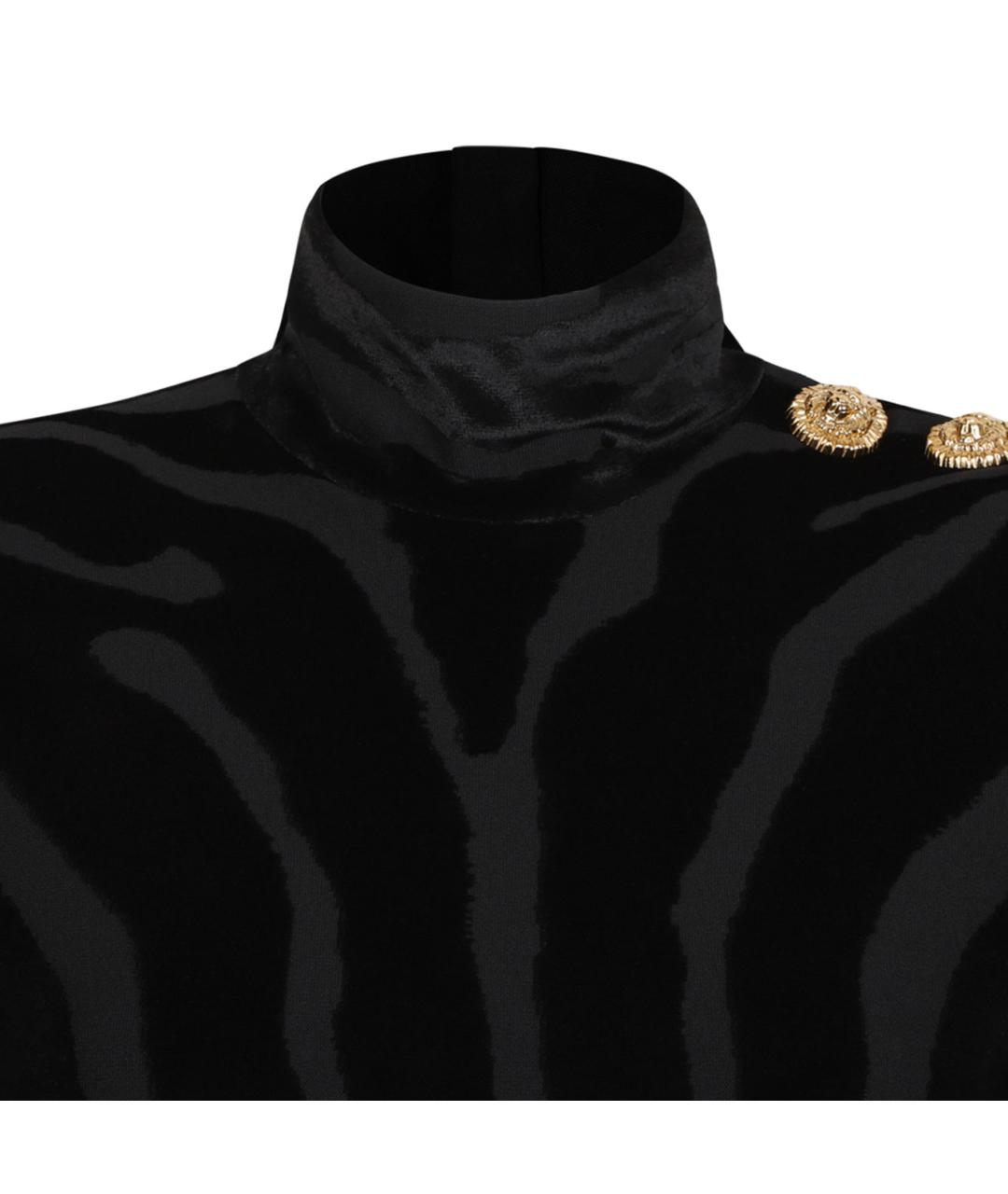 BALMAIN Черное вискозное повседневное платье, фото 3