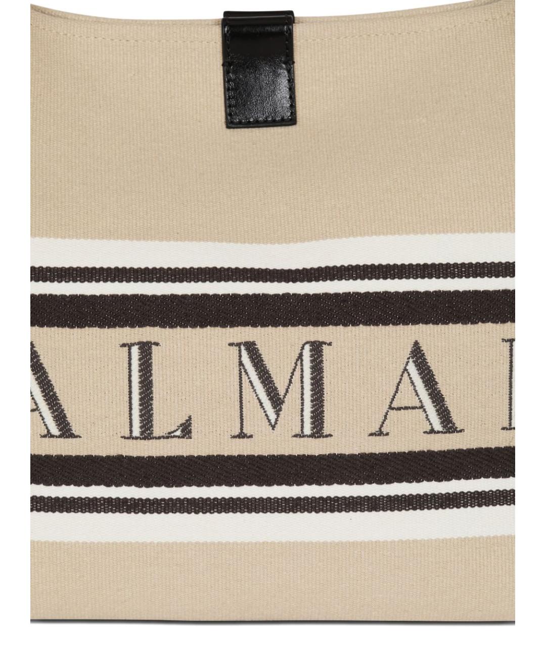 BALMAIN Бежевая тканевая сумка тоут, фото 4