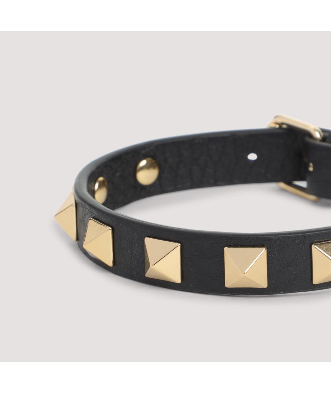 VALENTINO Черный кожаный браслет, фото 4