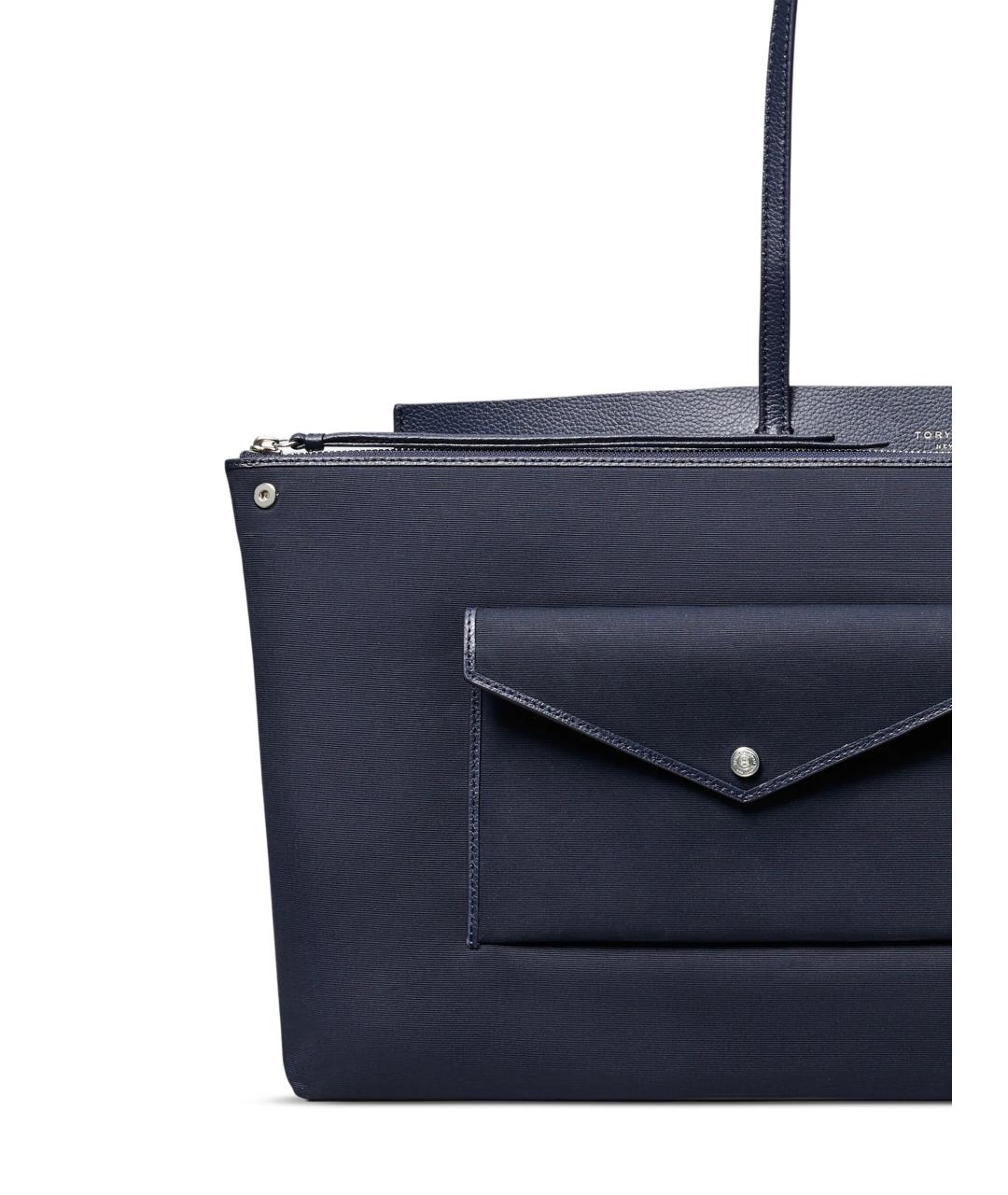 TORY BURCH Синяя кожаная сумка тоут, фото 4