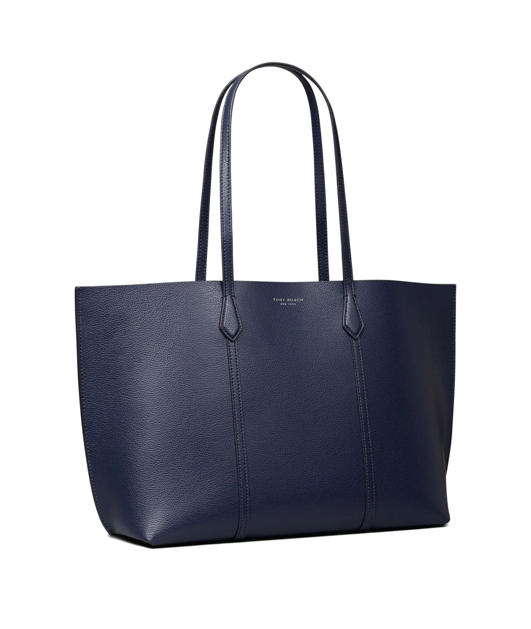 TORY BURCH Синяя кожаная сумка тоут, фото 3