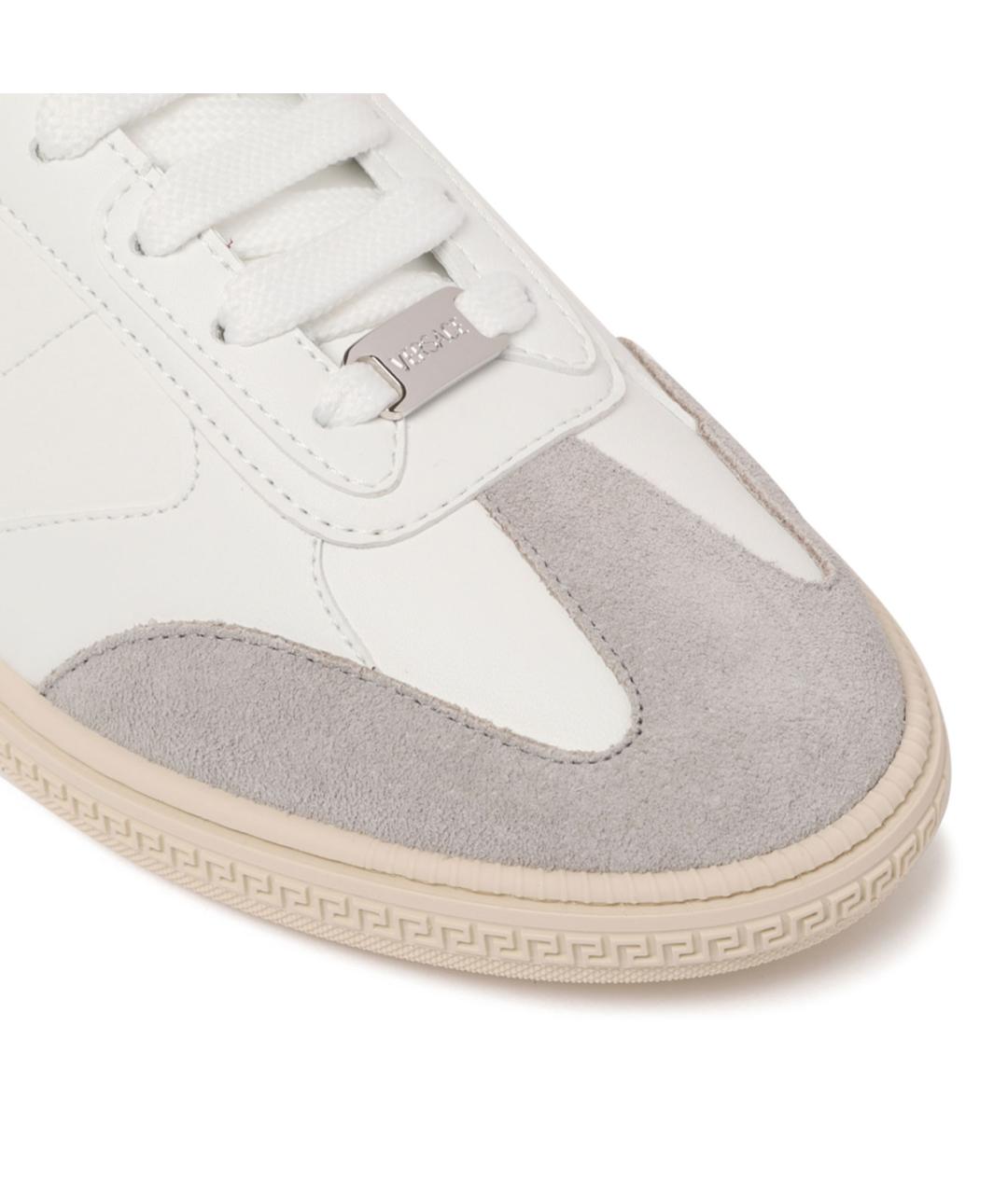 VERSACE Белые кожаные низкие кроссовки / кеды, фото 4