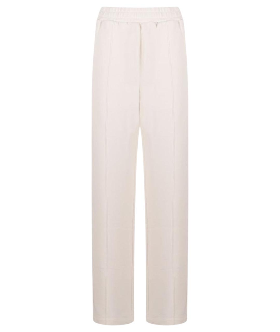 GOLDEN GOOSE DELUXE BRAND Белые хлопковые прямые брюки, фото 1