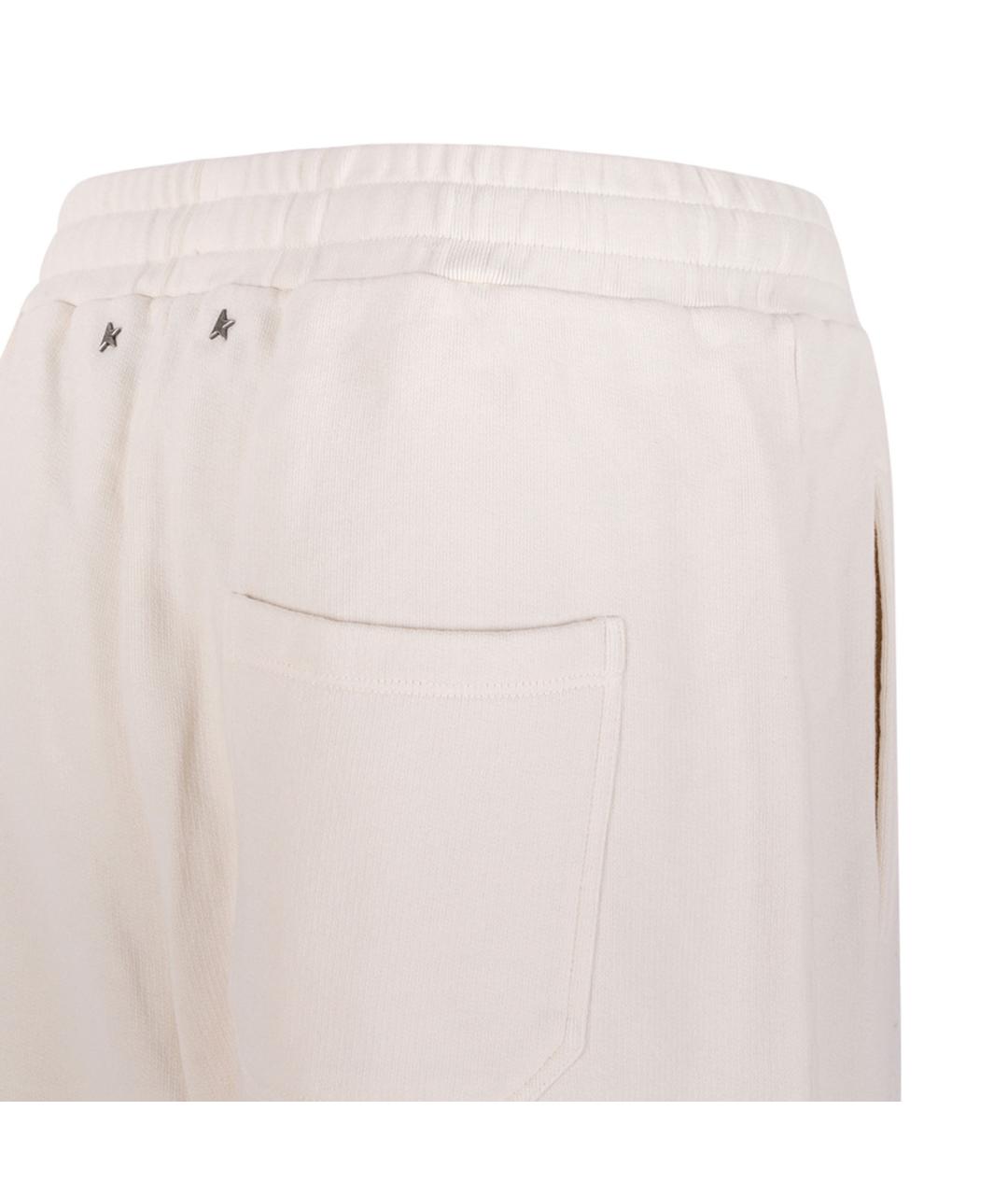 GOLDEN GOOSE DELUXE BRAND Белые хлопковые прямые брюки, фото 4