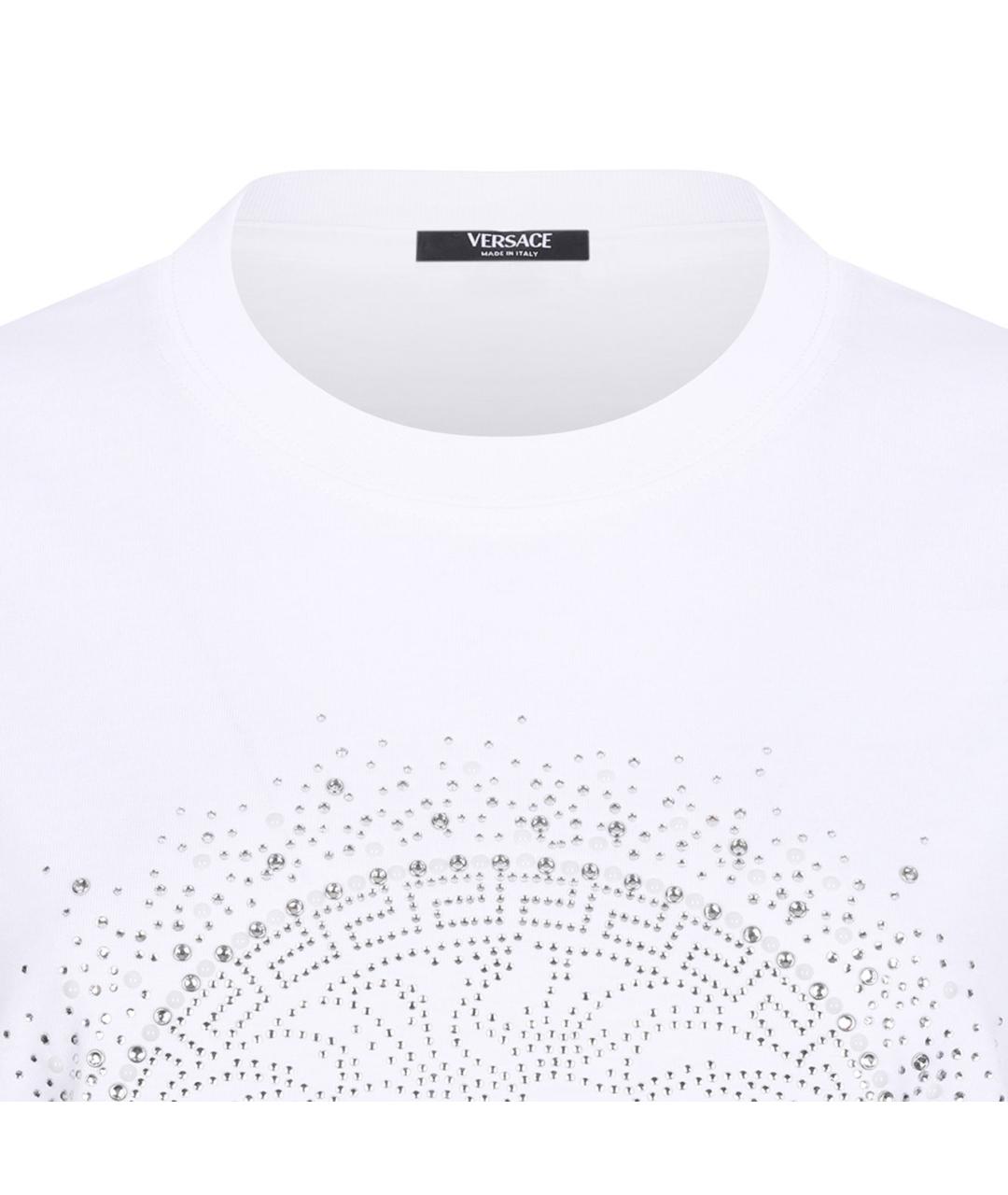 VERSACE Белая хлопковая футболка, фото 3