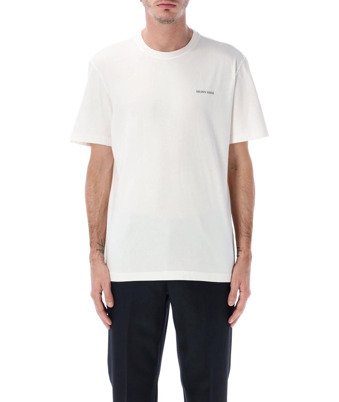 GOLDEN GOOSE DELUXE BRAND Белая хлопковая футболка, фото 5