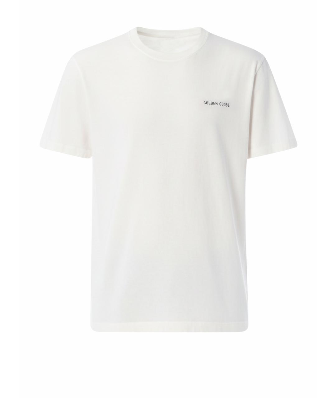 GOLDEN GOOSE DELUXE BRAND Белая хлопковая футболка, фото 1