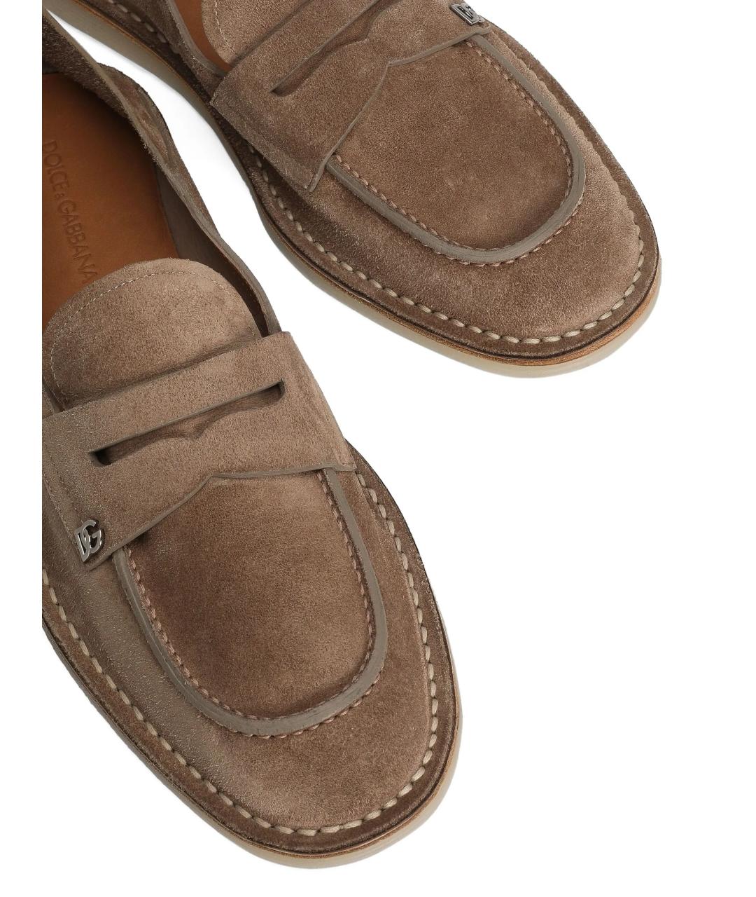 DOLCE&GABBANA Коричневые замшевые лоферы, фото 3