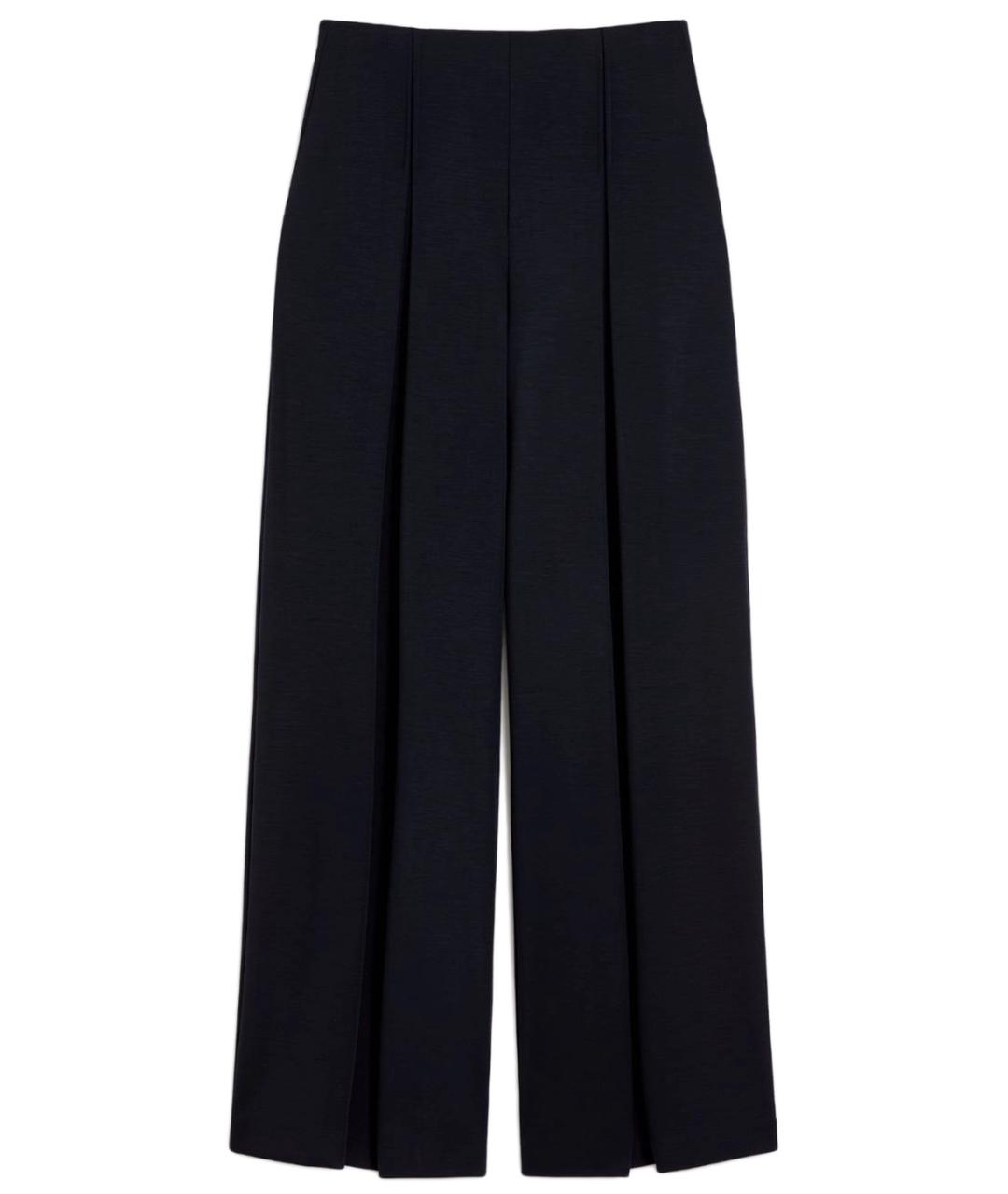 MAX MARA Синие шерстяные прямые брюки, фото 1