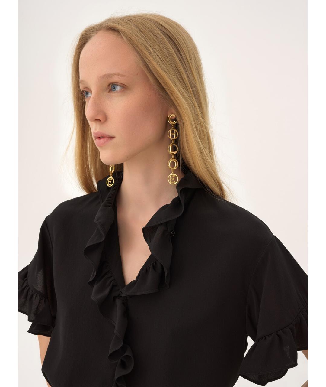 CHLOE Золотые металлические серьги, фото 4