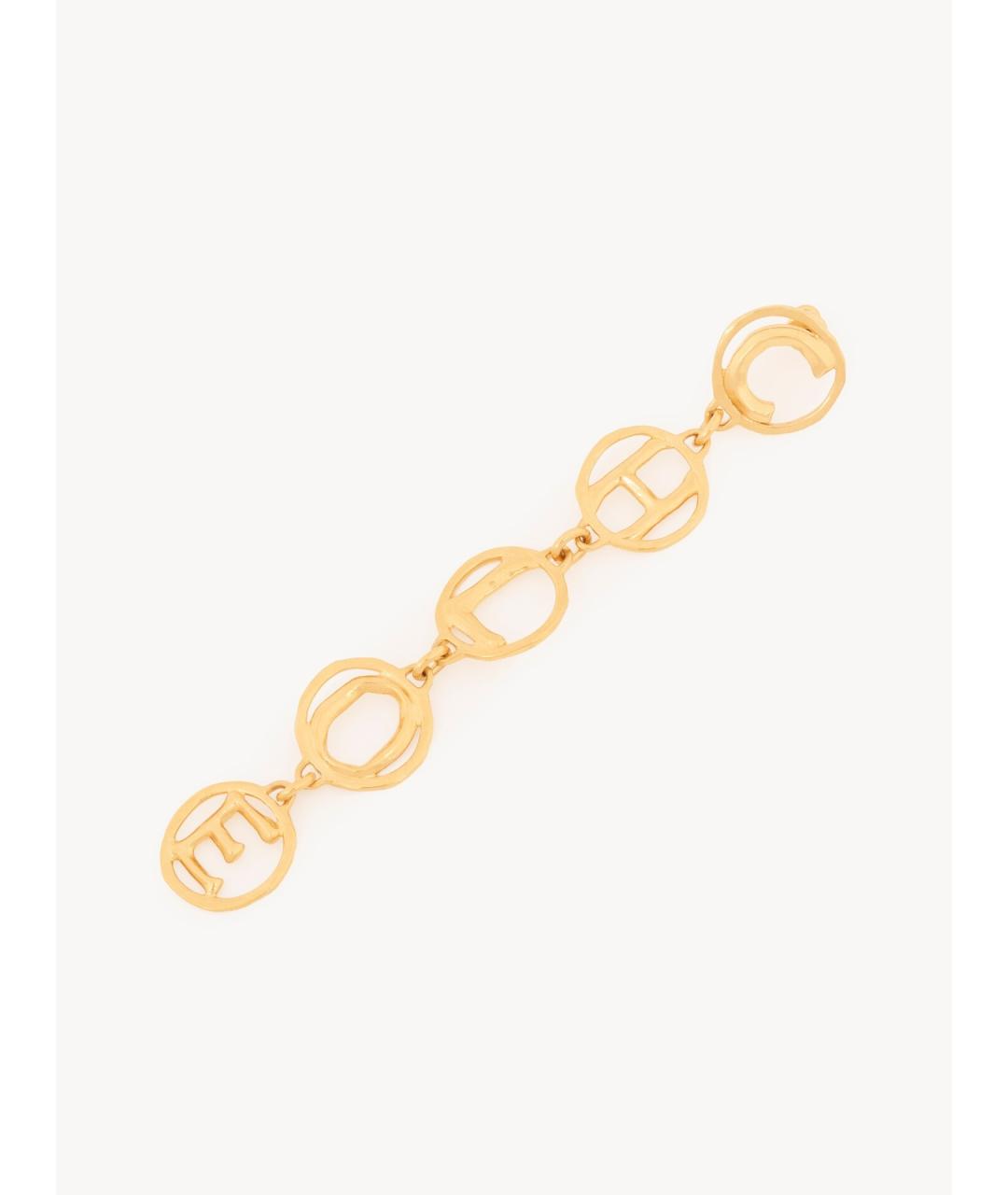 CHLOE Золотые металлические серьги, фото 3