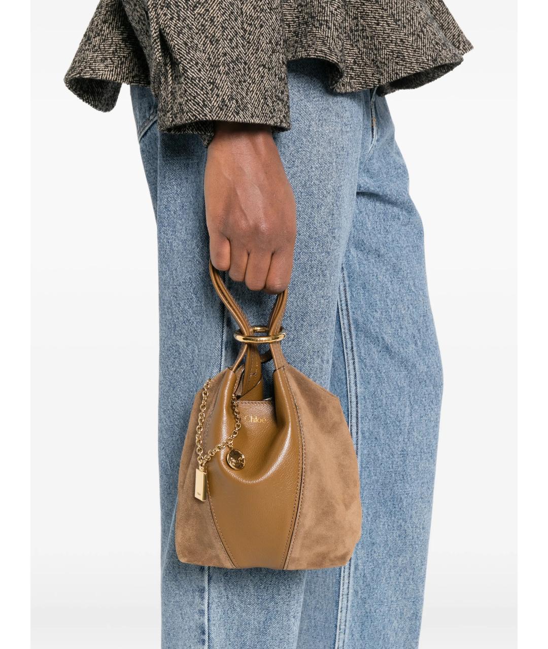 CHLOE Коричневая кожаная сумка тоут, фото 2