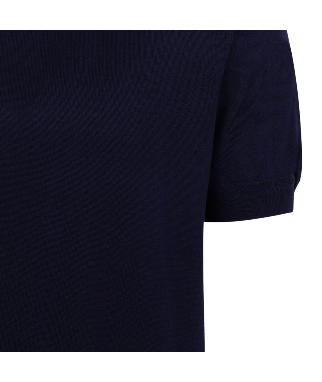 TOM FORD Темно-синяя хлопковая футболка, фото 4