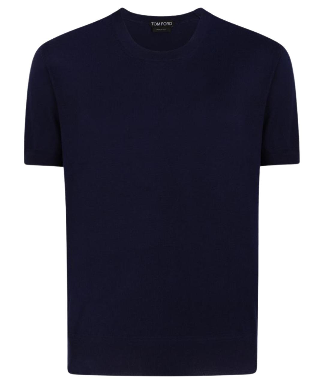TOM FORD Темно-синяя хлопковая футболка, фото 1