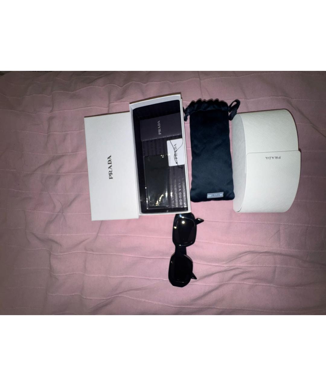 PRADA Черные пластиковые солнцезащитные очки, фото 4