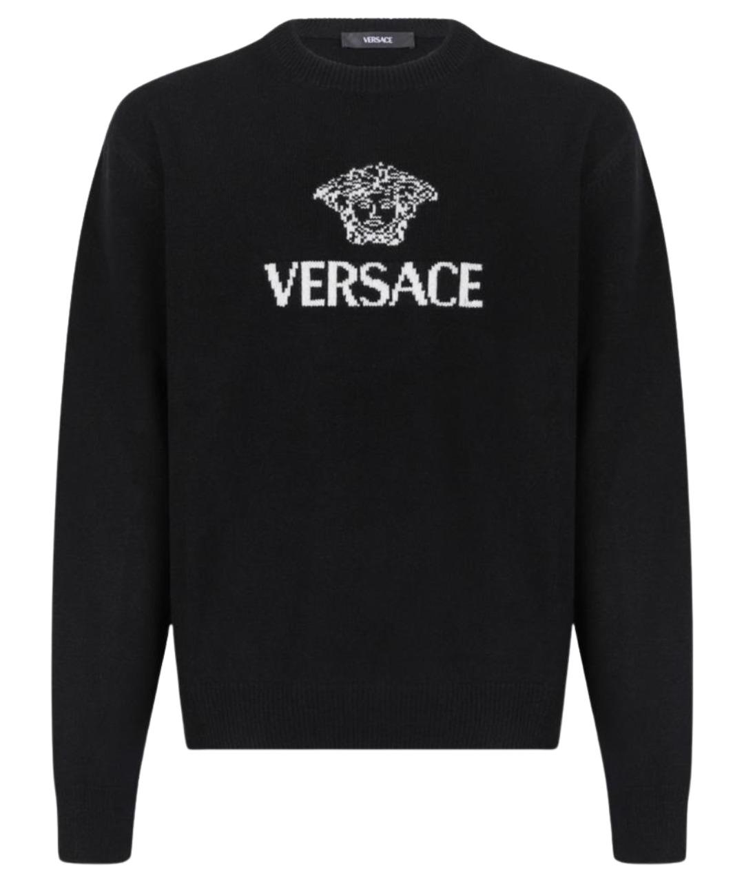 VERSACE Черный кашемировый джемпер / свитер, фото 1