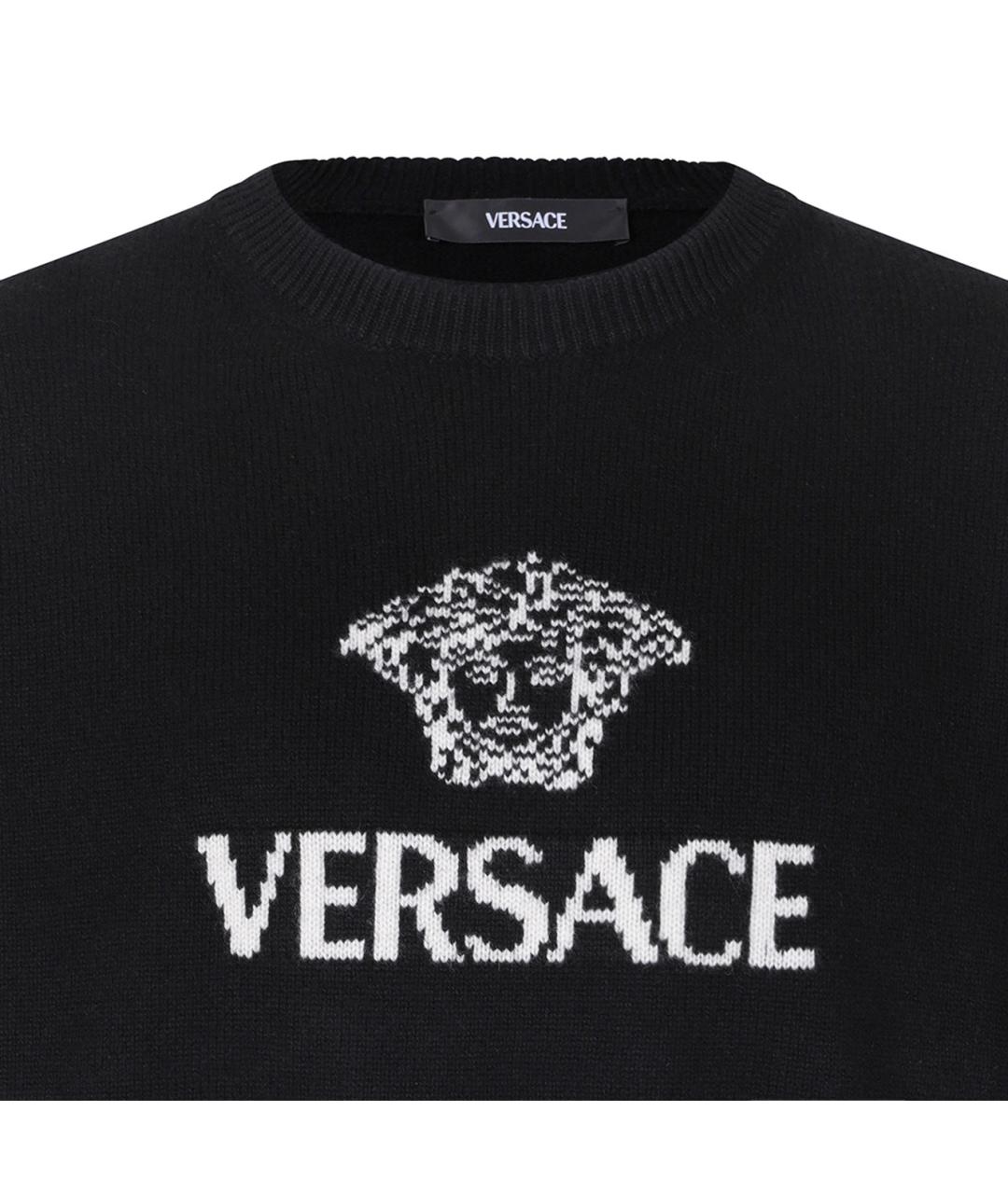 VERSACE Черный кашемировый джемпер / свитер, фото 3