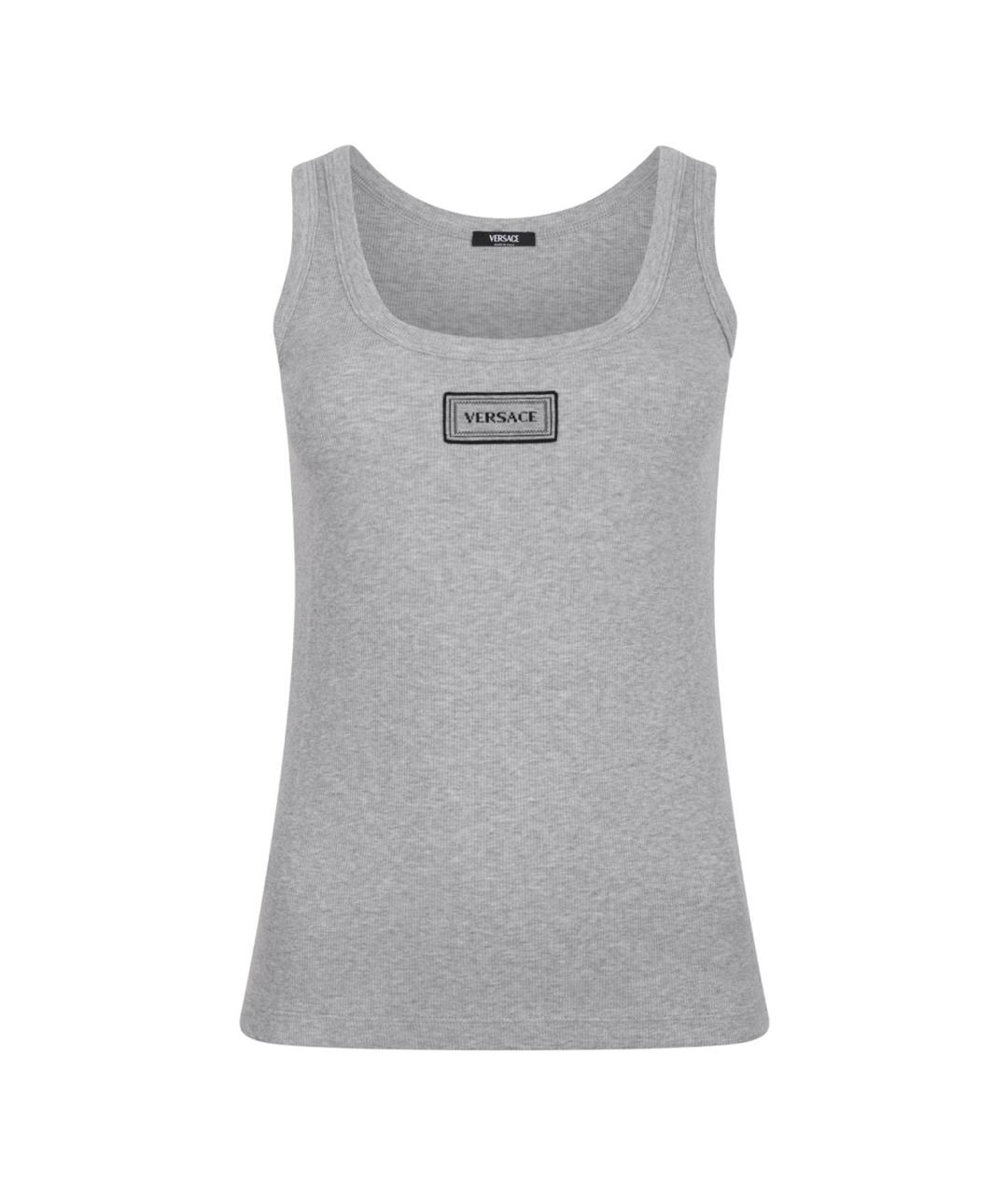 VERSACE Серая хлопковая майка, фото 1