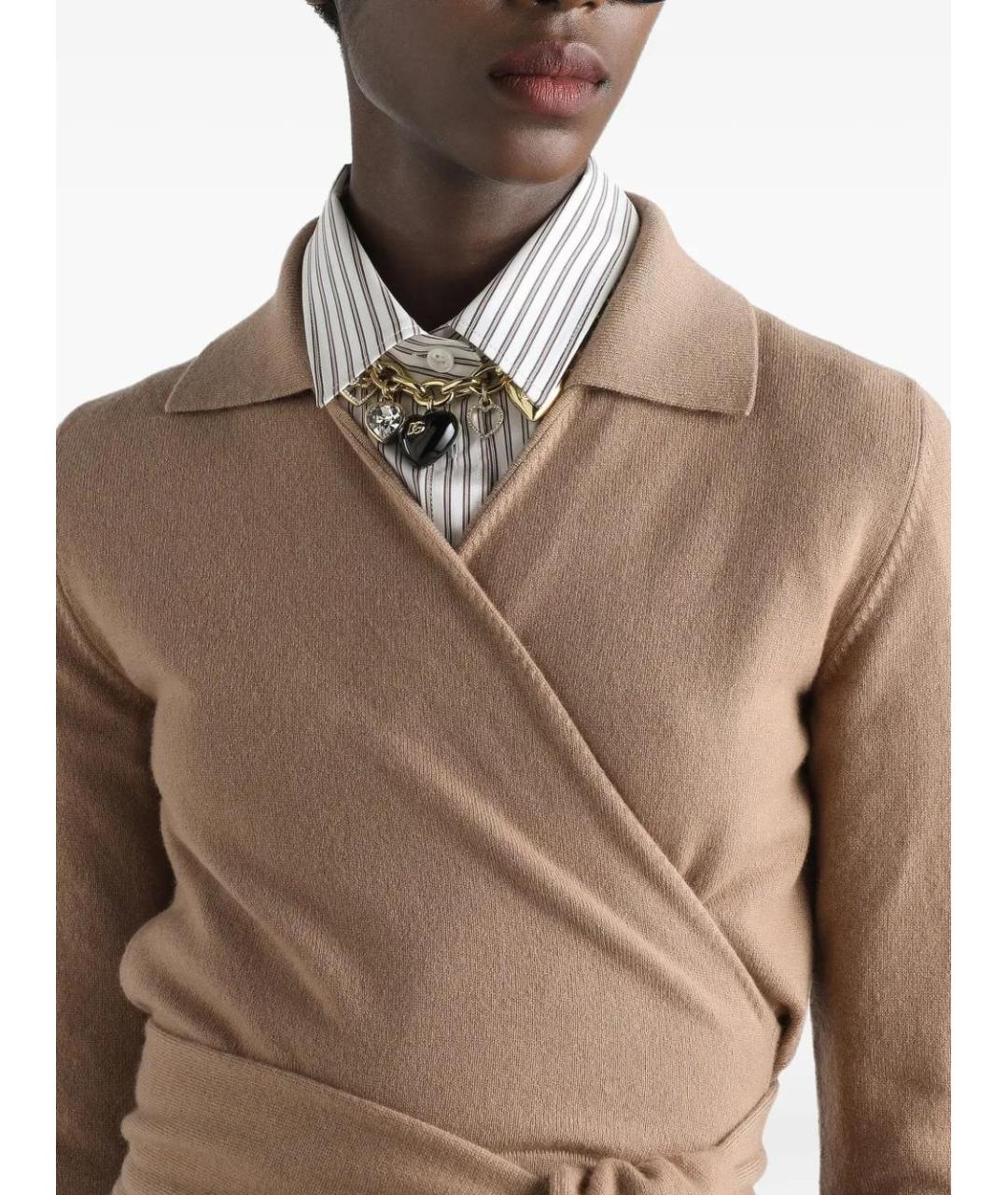 DOLCE&GABBANA Бежевый кашемировый джемпер / свитер, фото 5